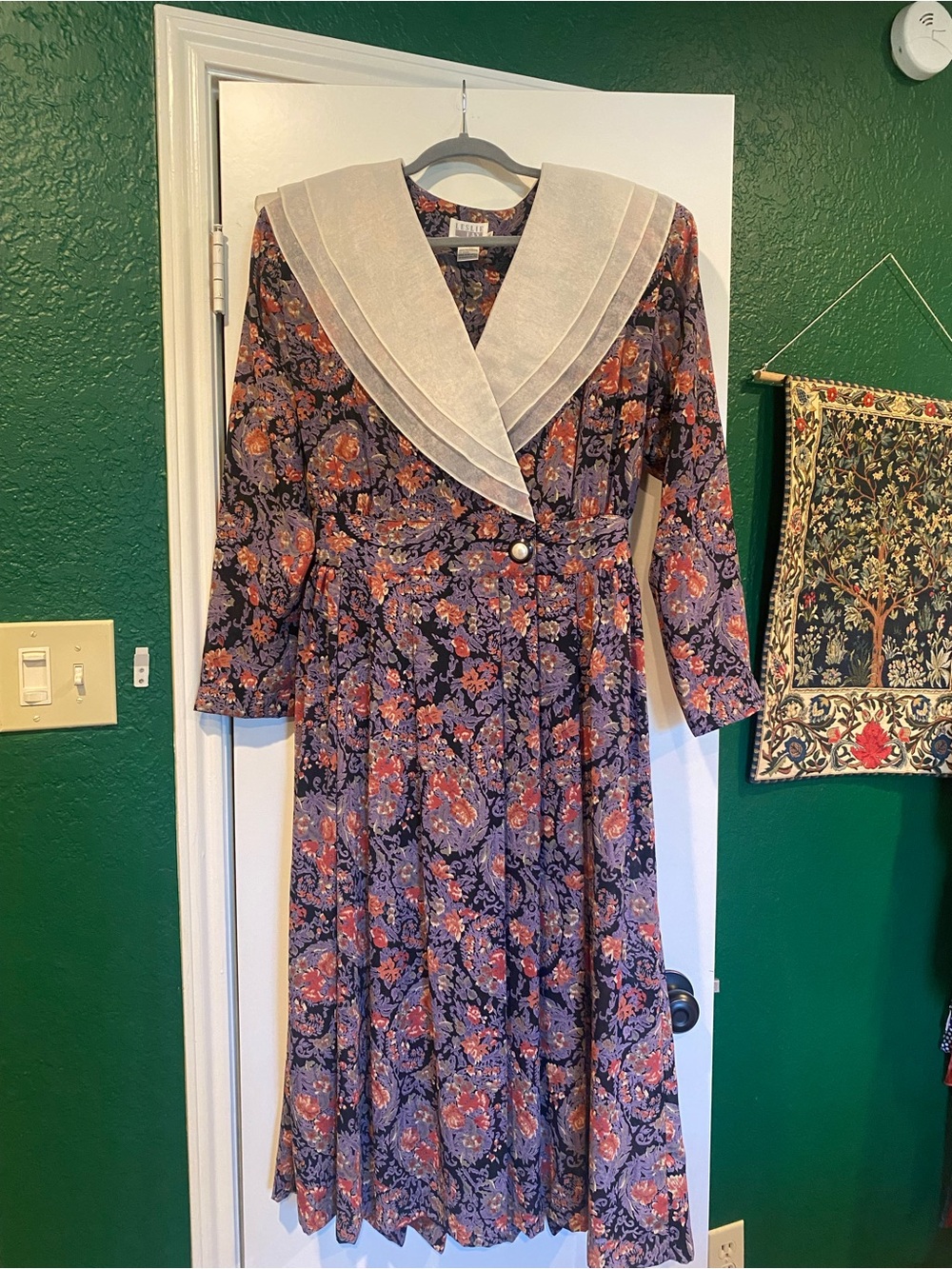 Vintage Leslie Fay Plus Size Floral Dress